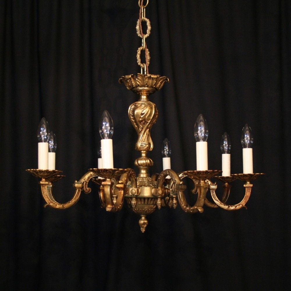 A French Gilded 8 Light Antique Chandelier