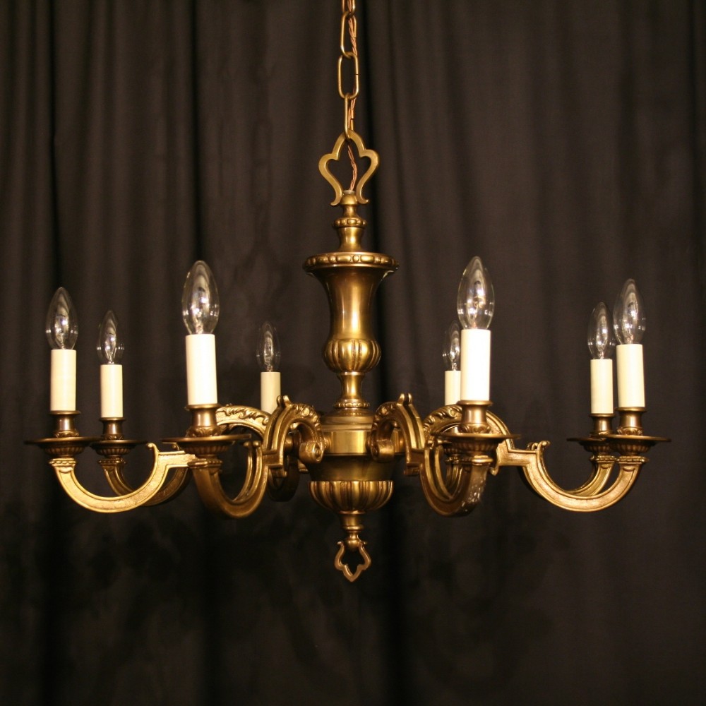 A French Cast Brass 8 Light Chandelier
