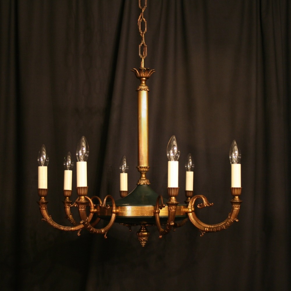 A French Empire 8 Light Gilded Chandelier
