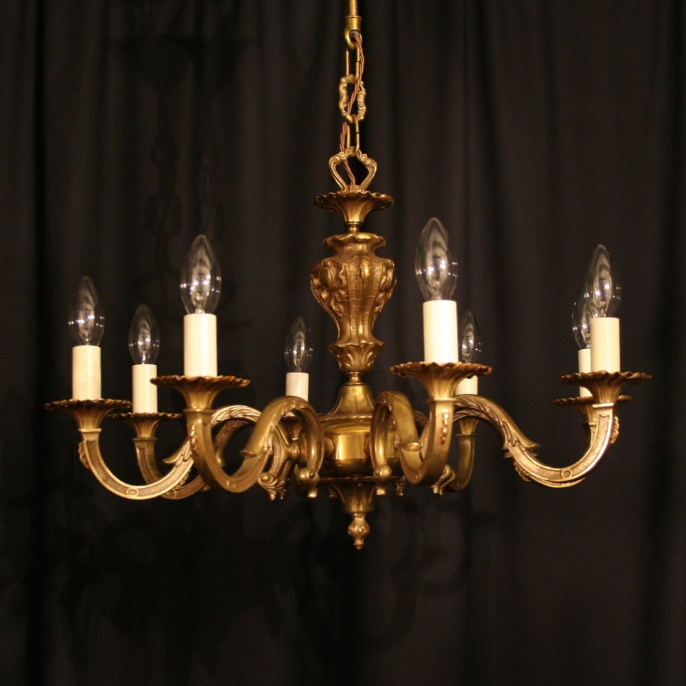 A French Gilded 8 Light Antique Chandelier