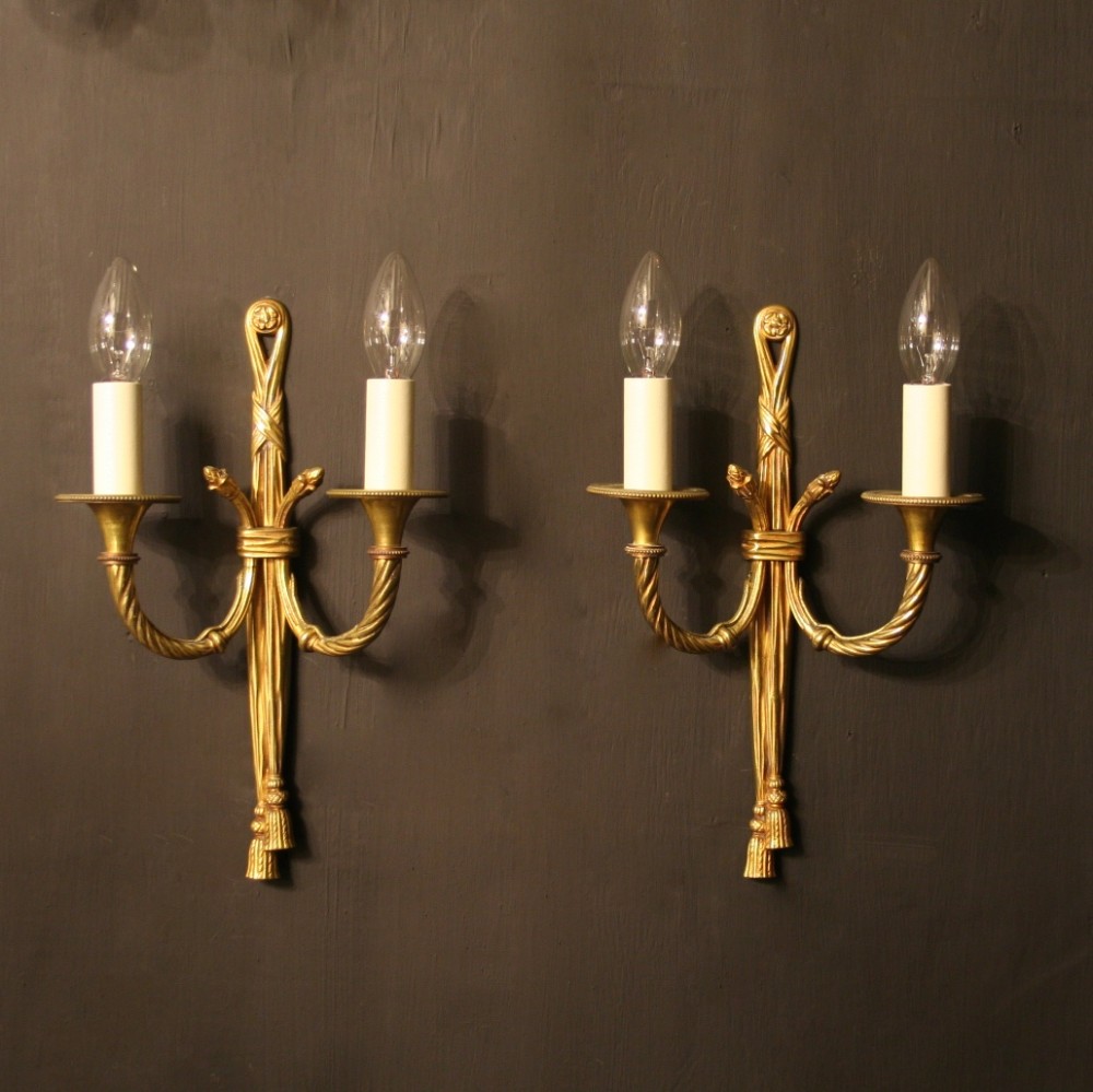 A French Pair Of Rope Antique Wall Lights