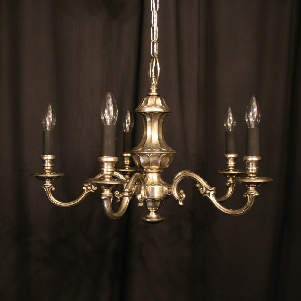 A French Silver Plated 5 Light Chandelier