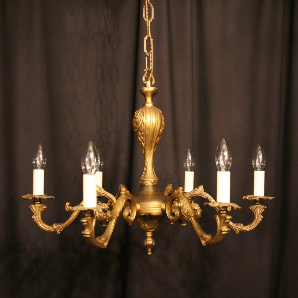 An Ornate French Gilded 6 Light Chandelier