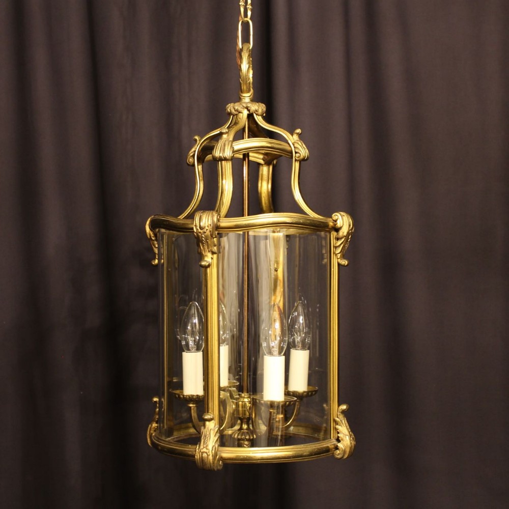A French Bronze Four Light Antique Convex Lantern