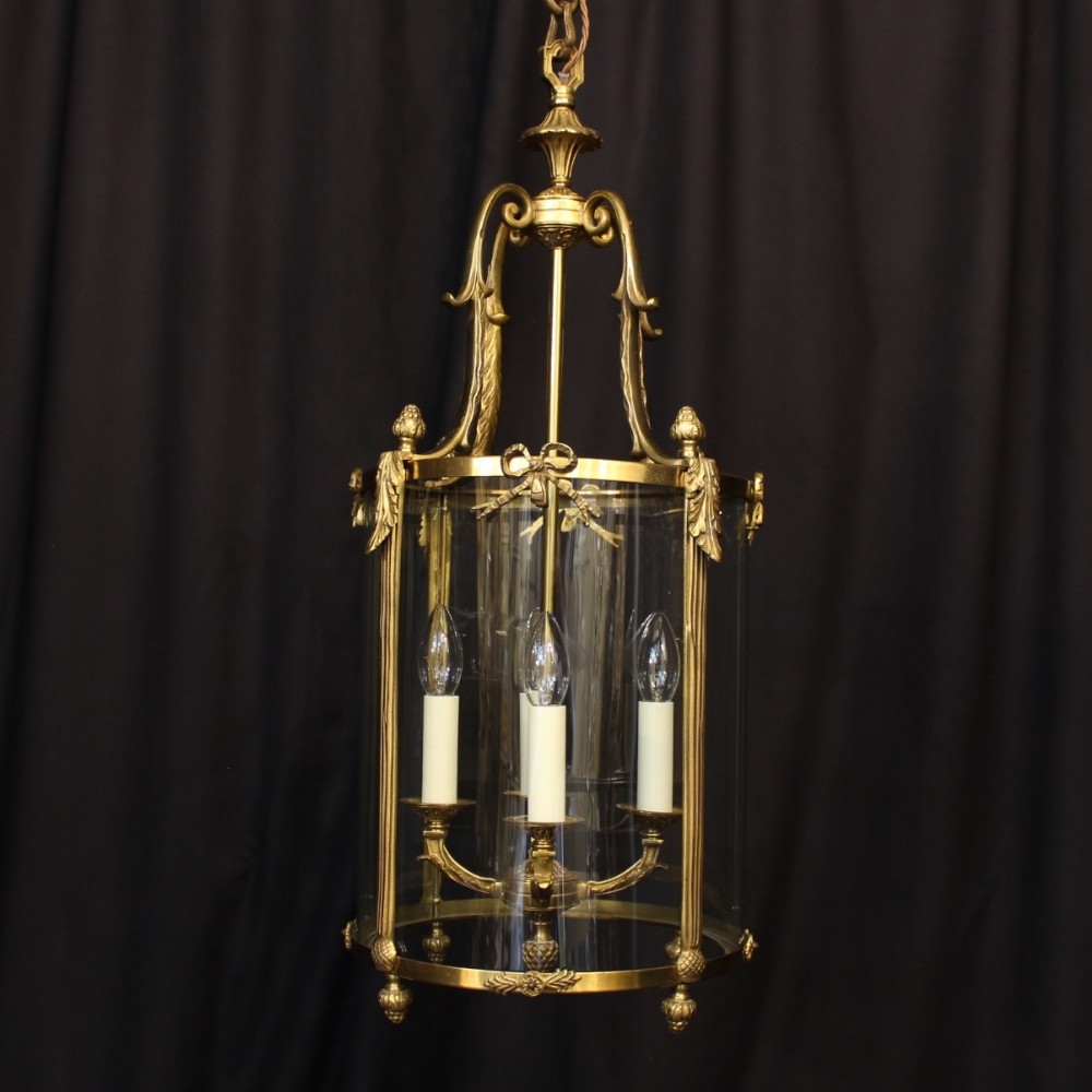 A Large French Gilded Bronze Antique Lantern
