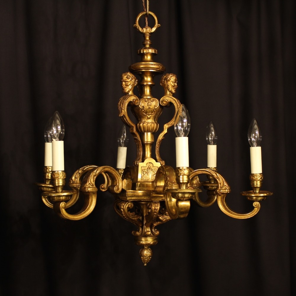 A French Bronze Bacchic Antique Chandelier