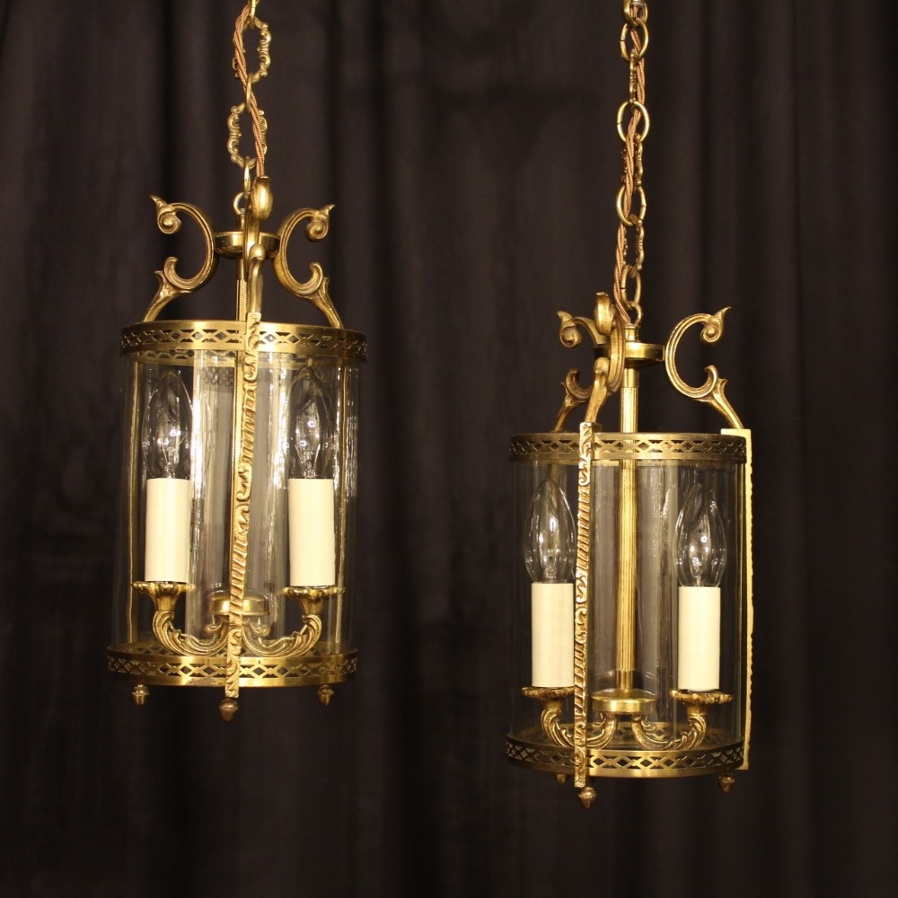 A French Pair Of Gilded Antique Lanterns