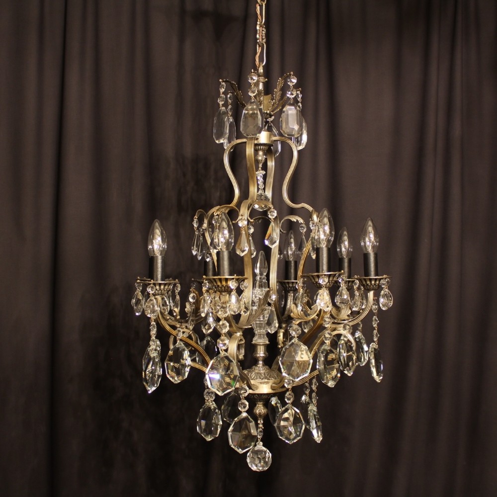 An Italian Silver 8 Light Antique Chandelier