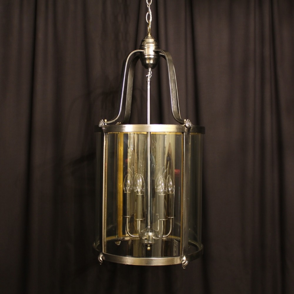 A Large English Steel Six Light Convex Lantern