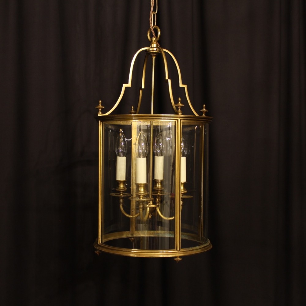 A French Gilded Four Light Antique Hall Lantern