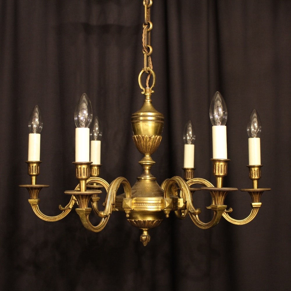A French Gilded 6 Light Antique Chandelier