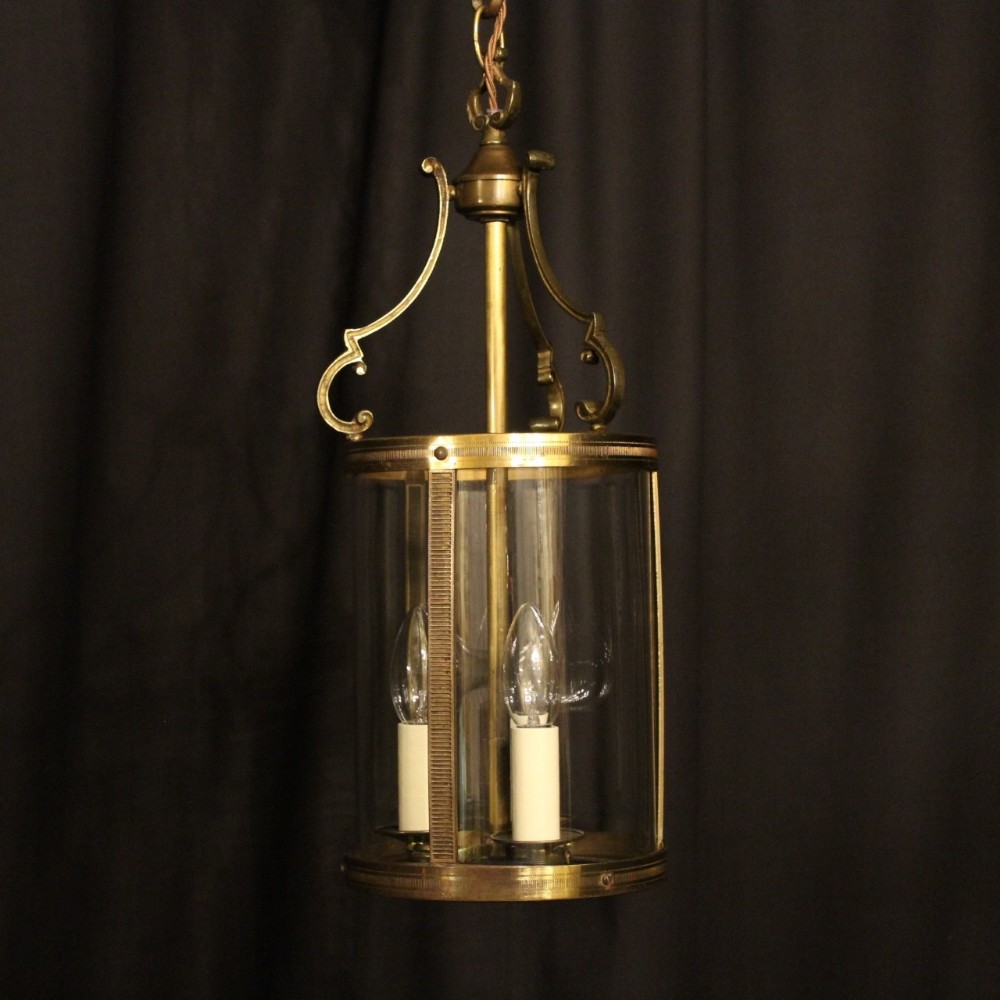 A French Gilded Triple Light Antique Lantern