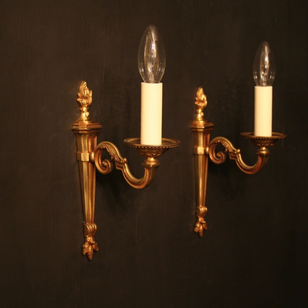 A Pair Of Single Arm French Antique Wall Lights