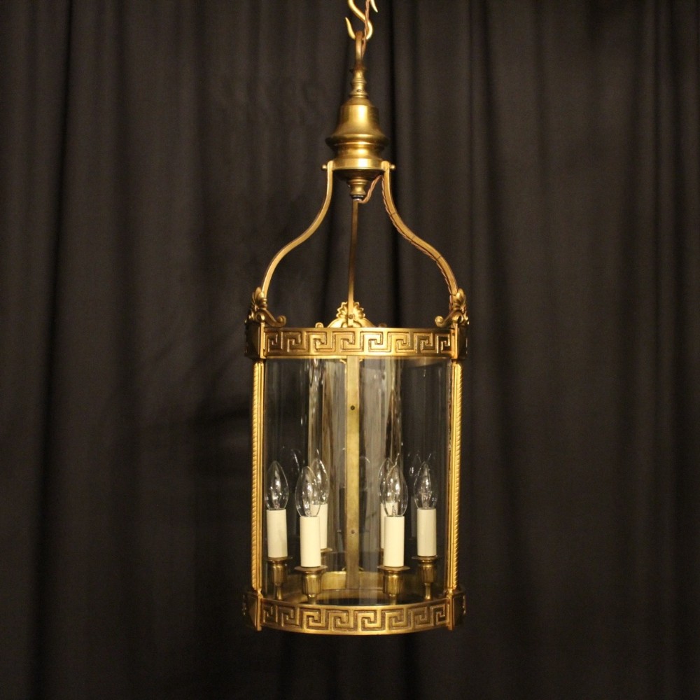 A Large French 6 Light Gilded Hall Lantern