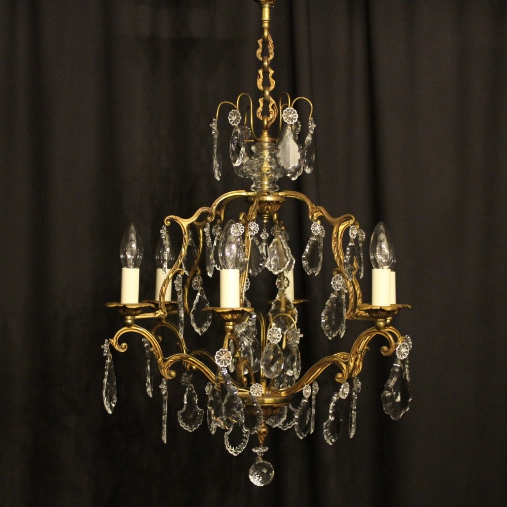 A French Gilded 6 Light Antique Chandelier