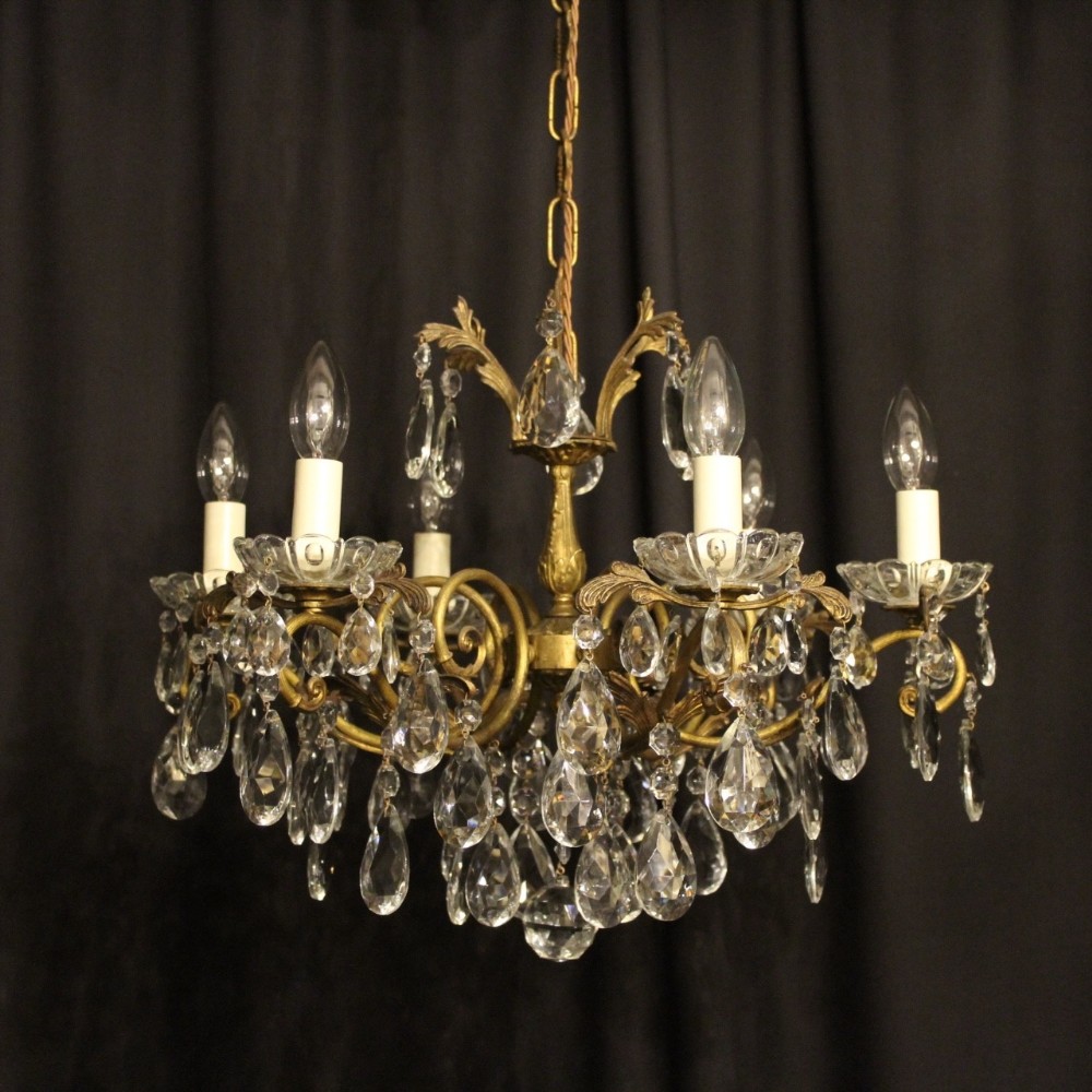 An Italian Gilded 6 Light Antique Chandelier