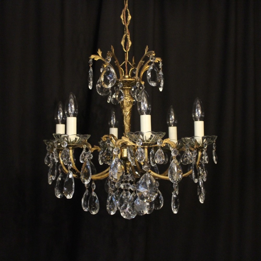 An Italian Gilded 6 Light Antique Chandelier