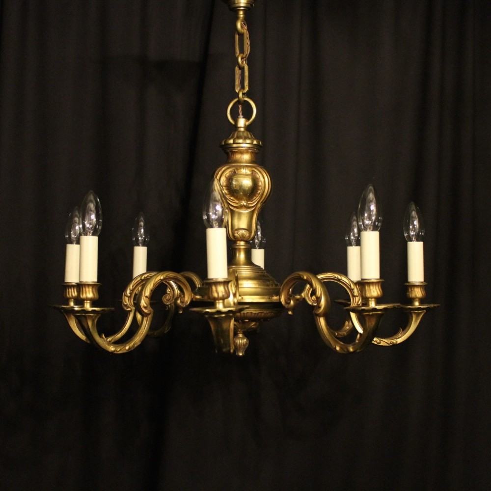 A French Bronze 8 Light Antique Chandelier
