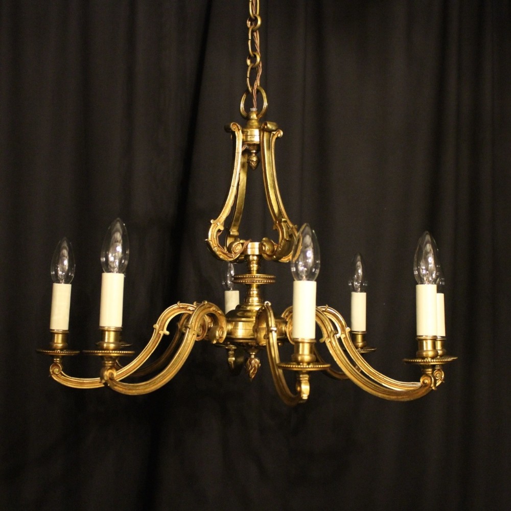 A French Gilded 6 Light Chandelier
