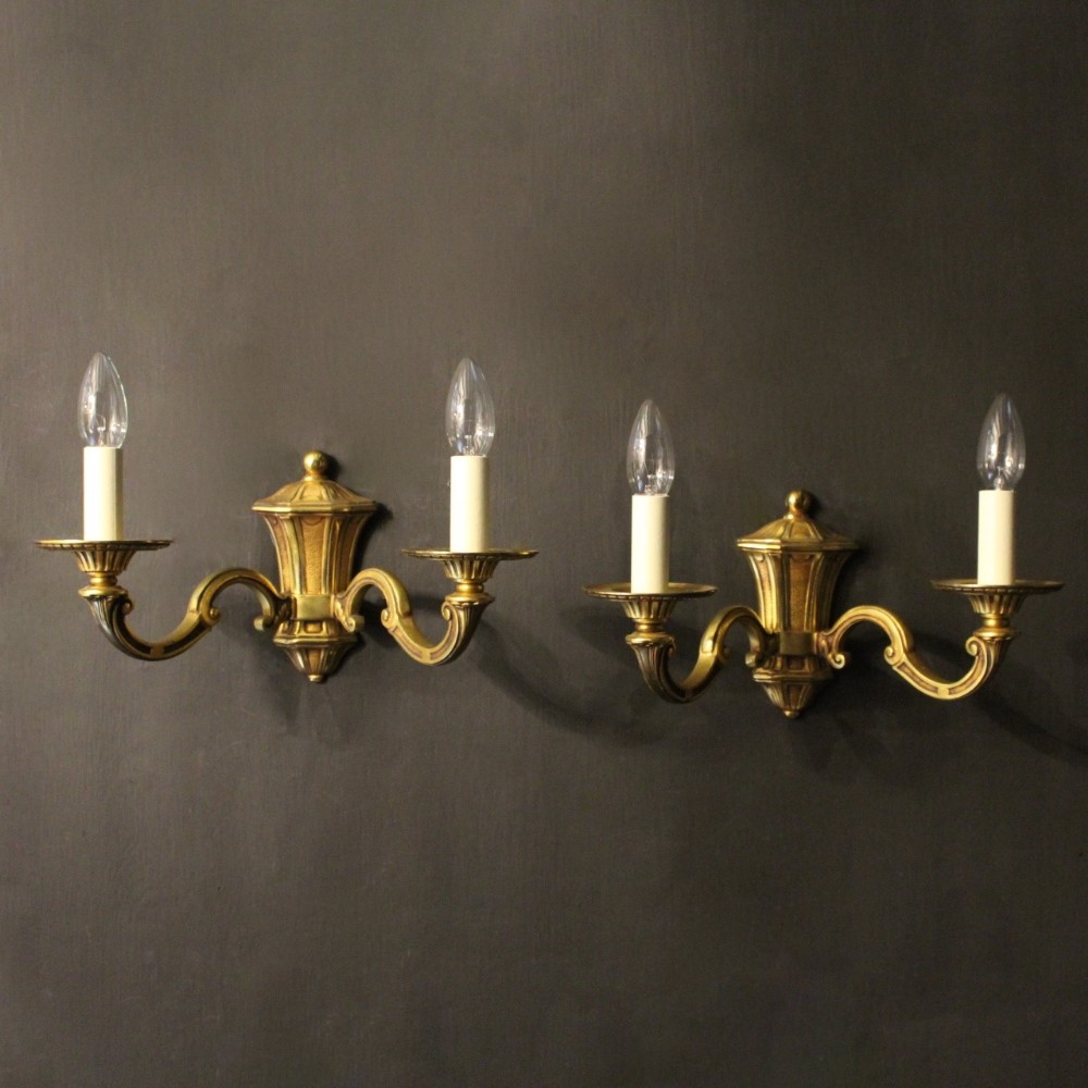 A French Pair Of Bronze Antique Wall Lights