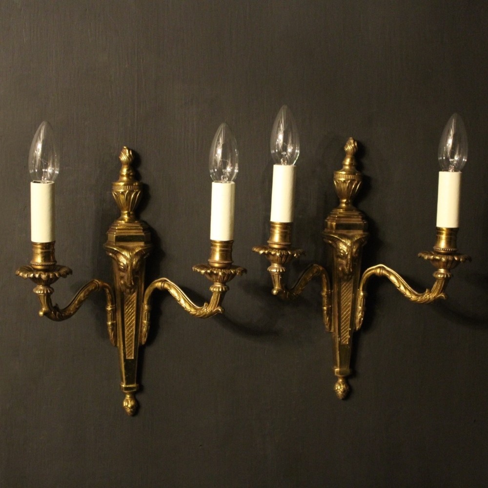 A French Pair Of Ram Headed Wall Lights