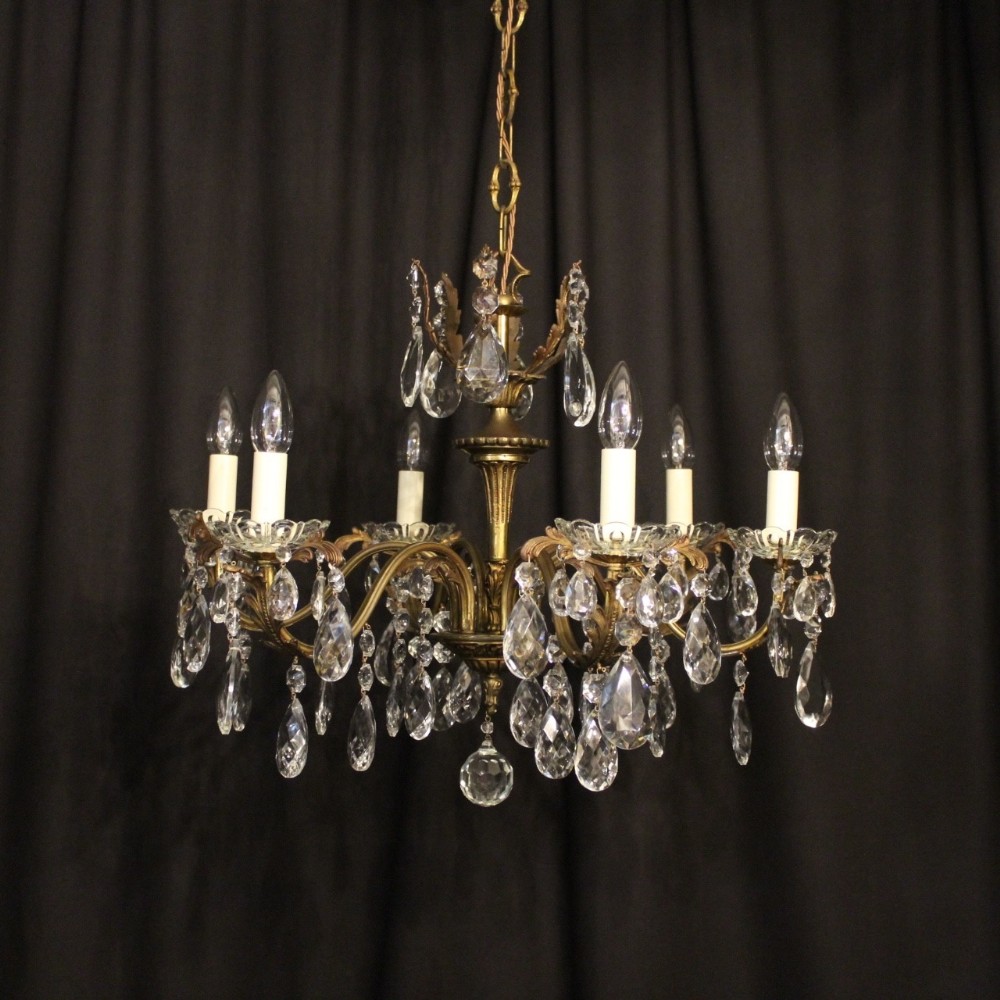 An Italian Gilded 6 Light Antique Chandelier