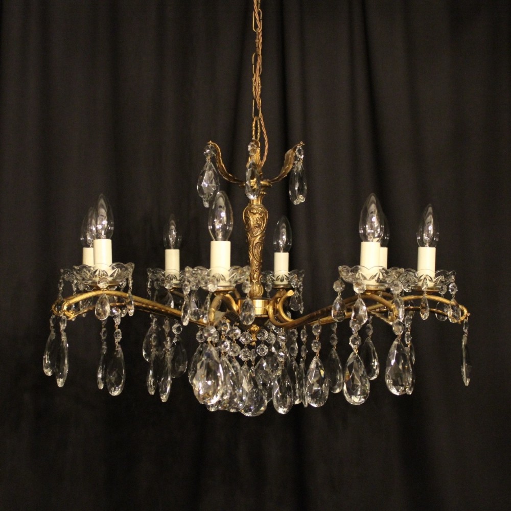 An Italian Gilded 8 Light Antique Chandelier