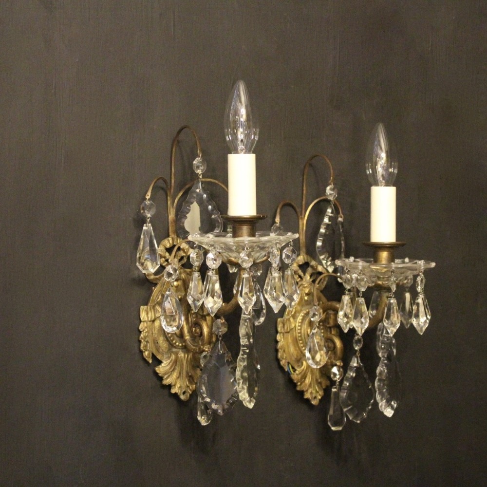 A French Pair Of Bronze Antique Wall Lights