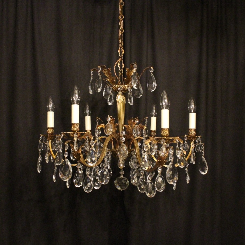 An Italian Gilded 6 Light Antique Chandelier