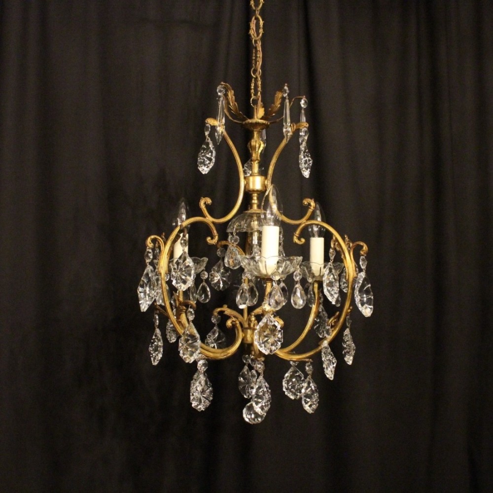 An Italian Gilded 4 Light Antique Chandelier