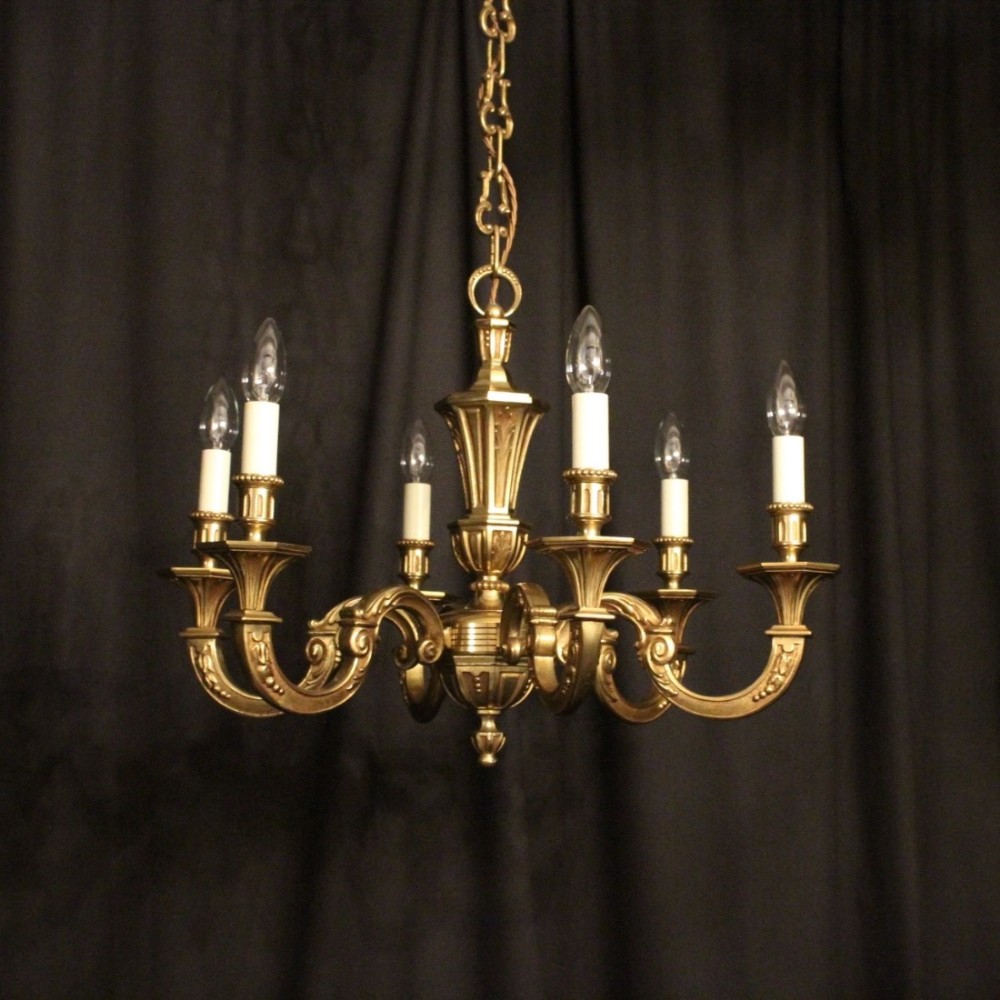 A French Gilded Bronze 6 Light Chandelier