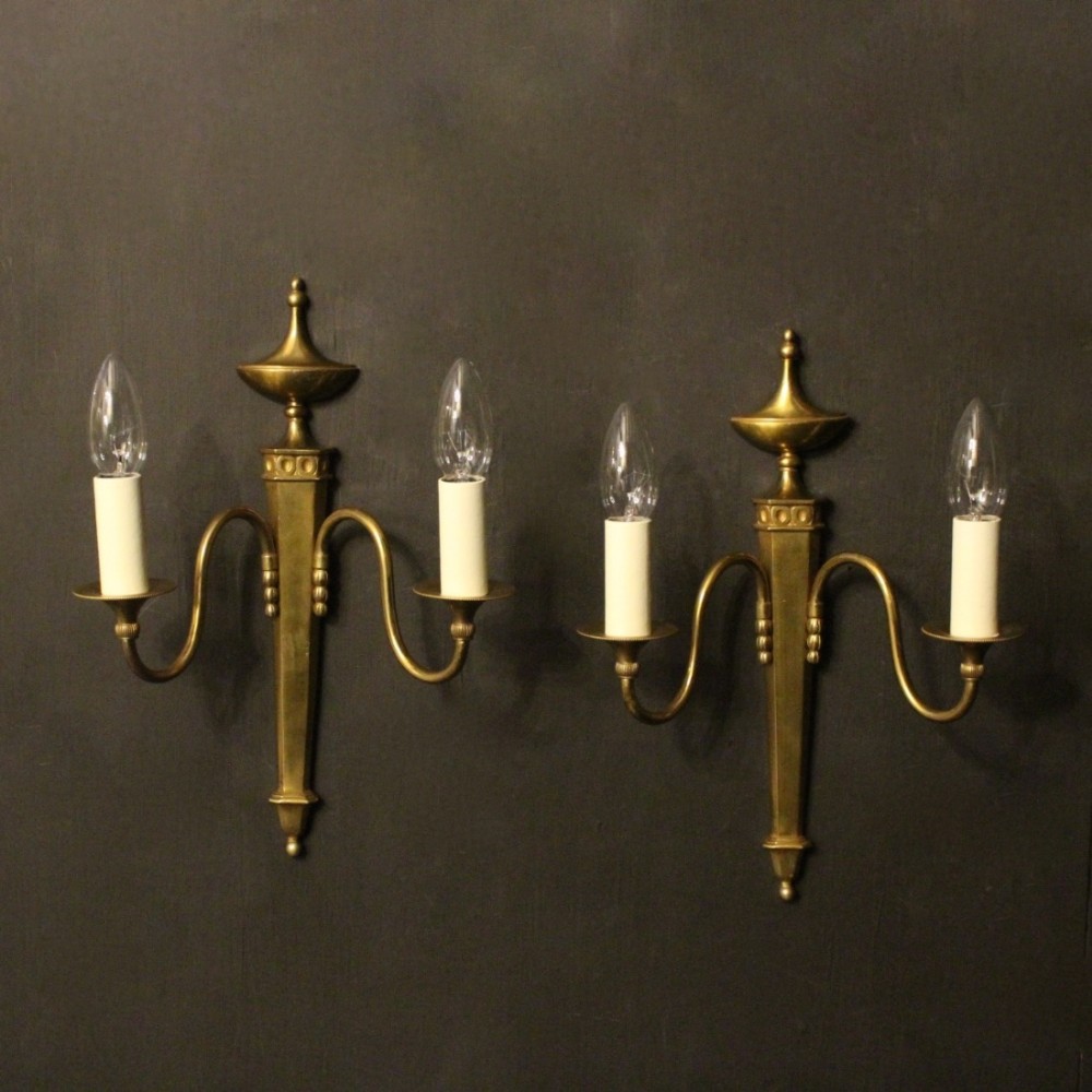 A French Pair Of Twin Arm Antique Wall Lights