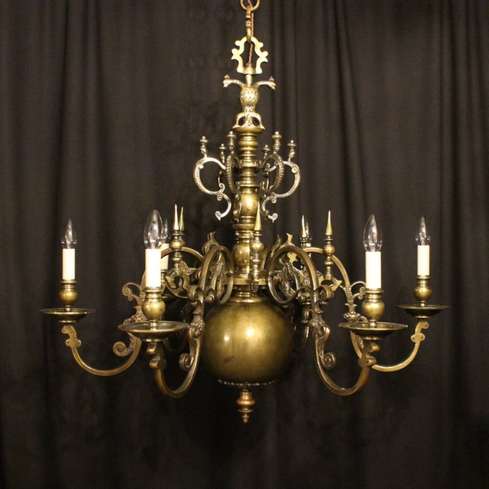 A French Bronze Mid 19th Century 6 Light Antique Chandelier