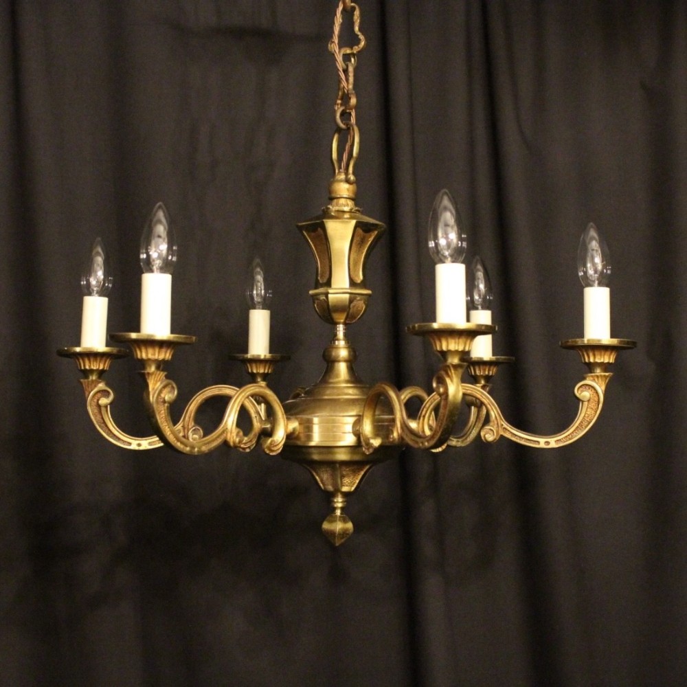 A French Gilded Cast 6 Light Chandelier
