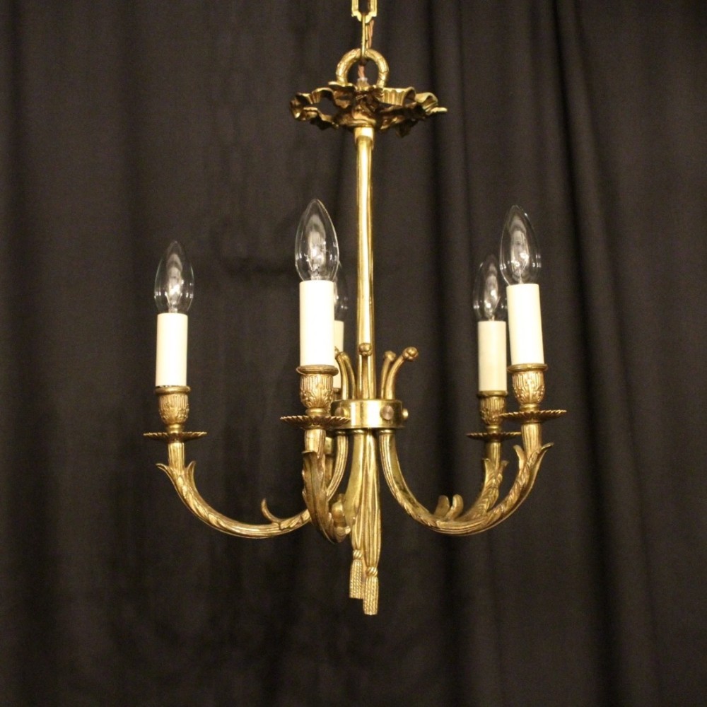 A French Gilded 5 Light Chandelier