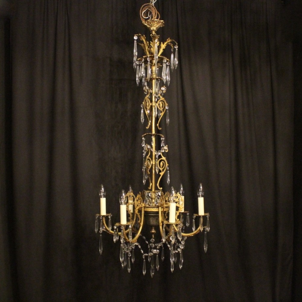 An Italian gilded 6 Light Antique chandelier
