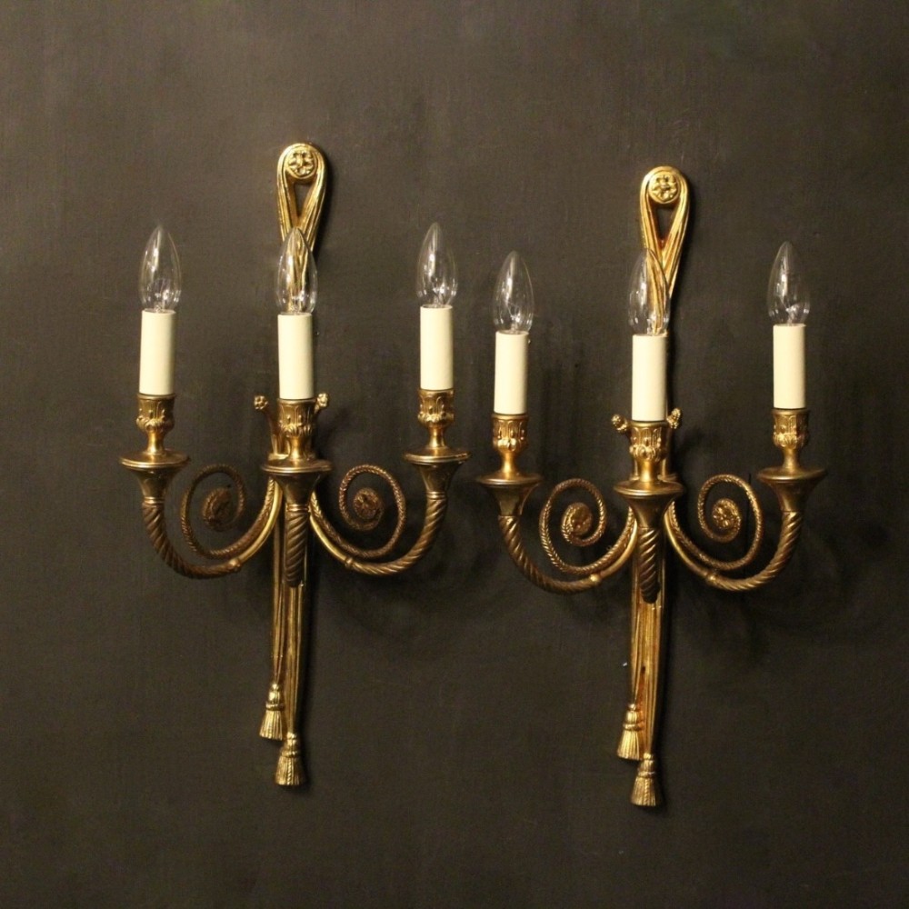 A French Pair Of Rope Wall Lights