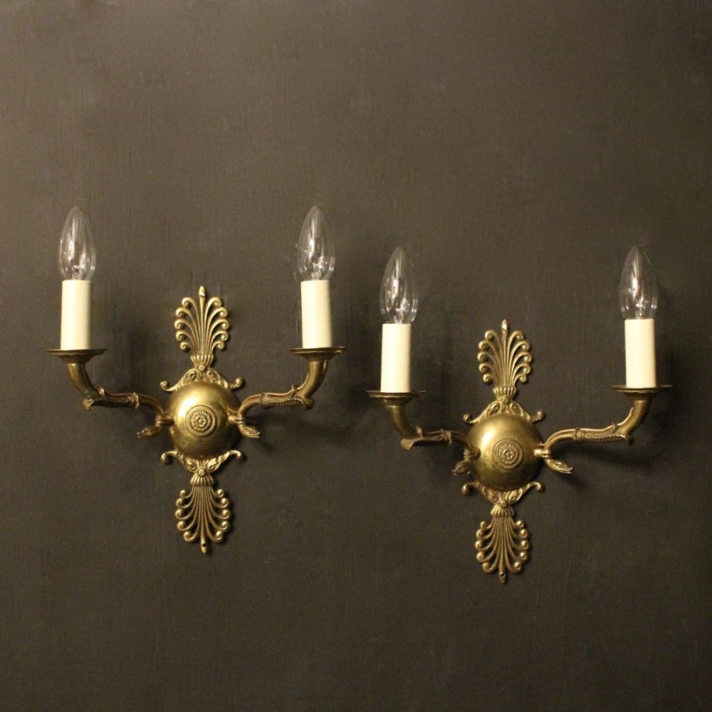 A French Pair Of Gilded Antique Wall Lights