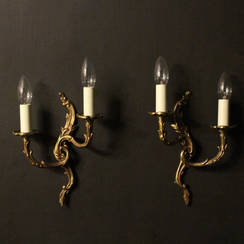 A French Pair Of Gilded Wall Lights