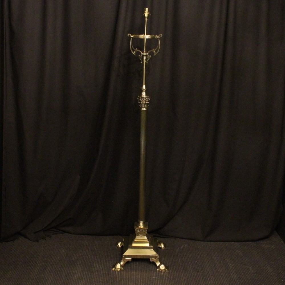 An English Cast Brass Antique Standard Lamp