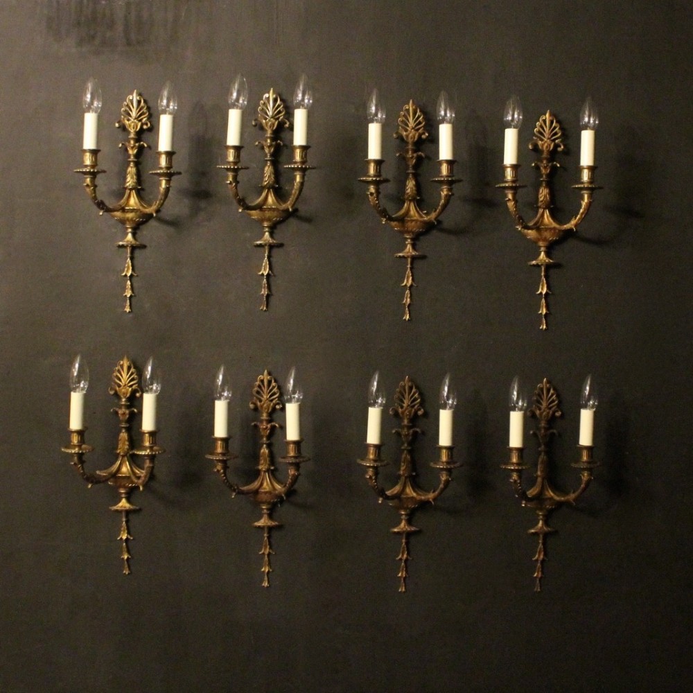 An English Set Of 8 Antique Wall Lights