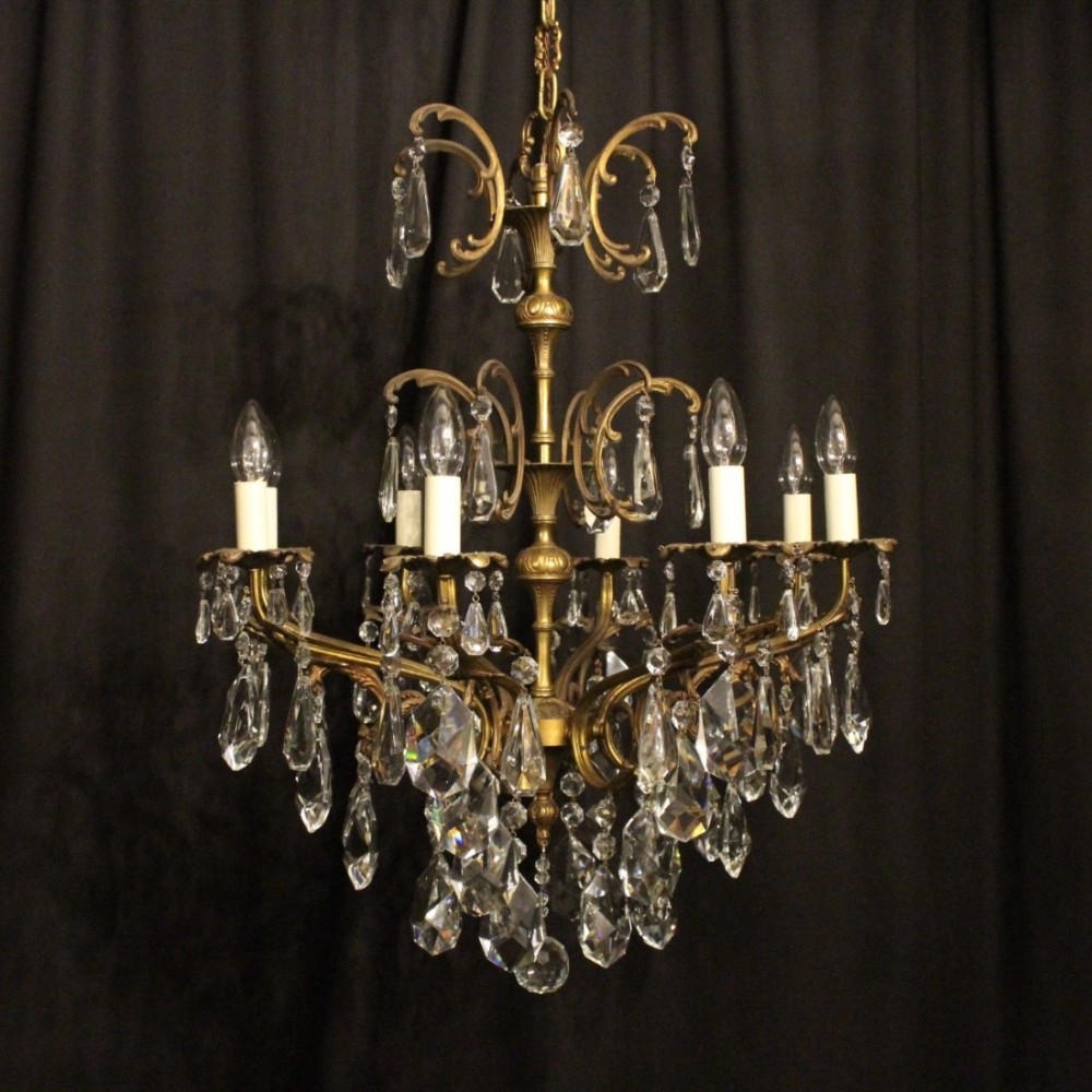 An Italian Gilded 8 Light Antique Chandelier