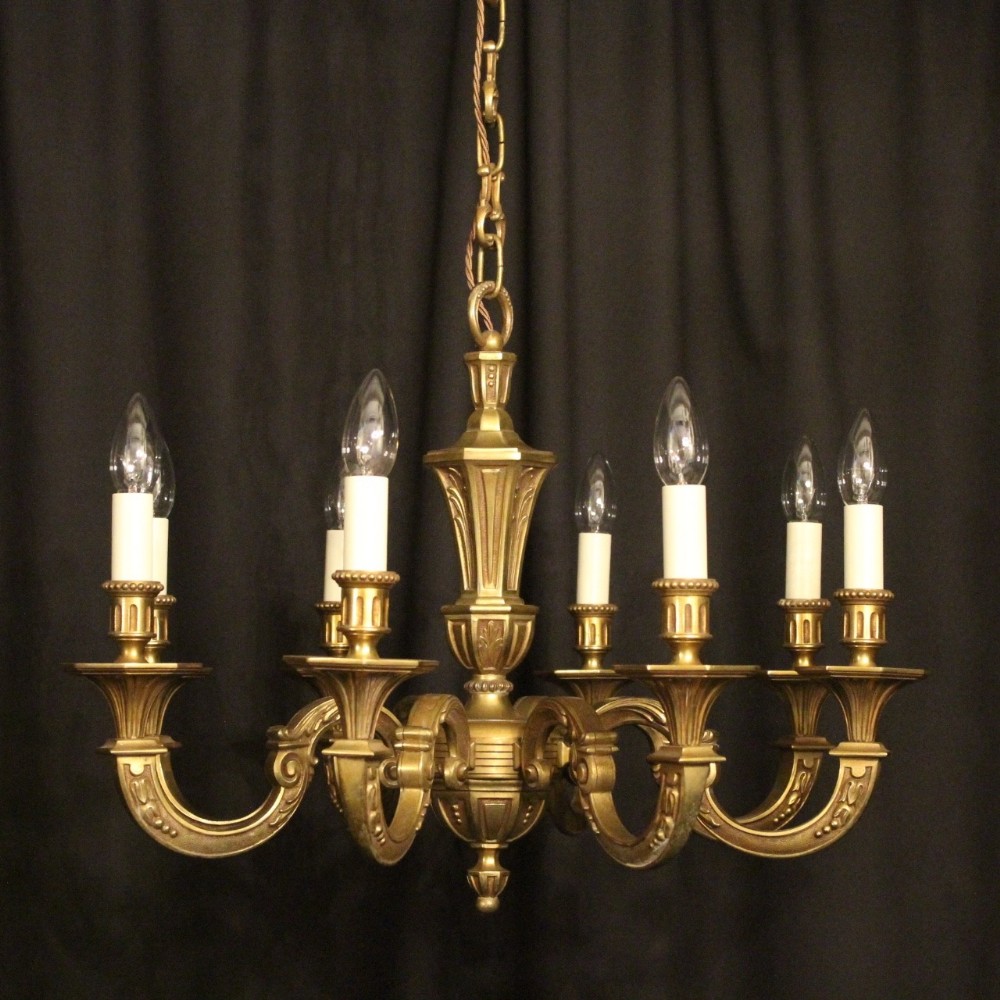 A French Gilded Bronze 8 Light Chandelier