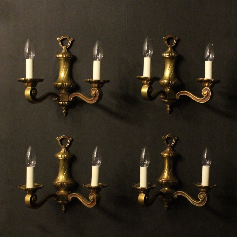 French Set Of 4 Gilded Antique Wall Lights
