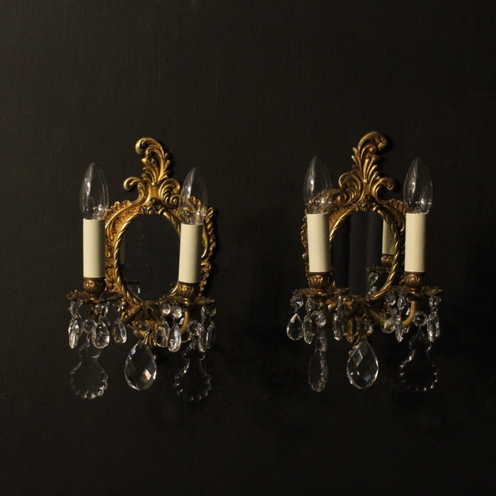 French Pair Of Gilded Antique Girandoles