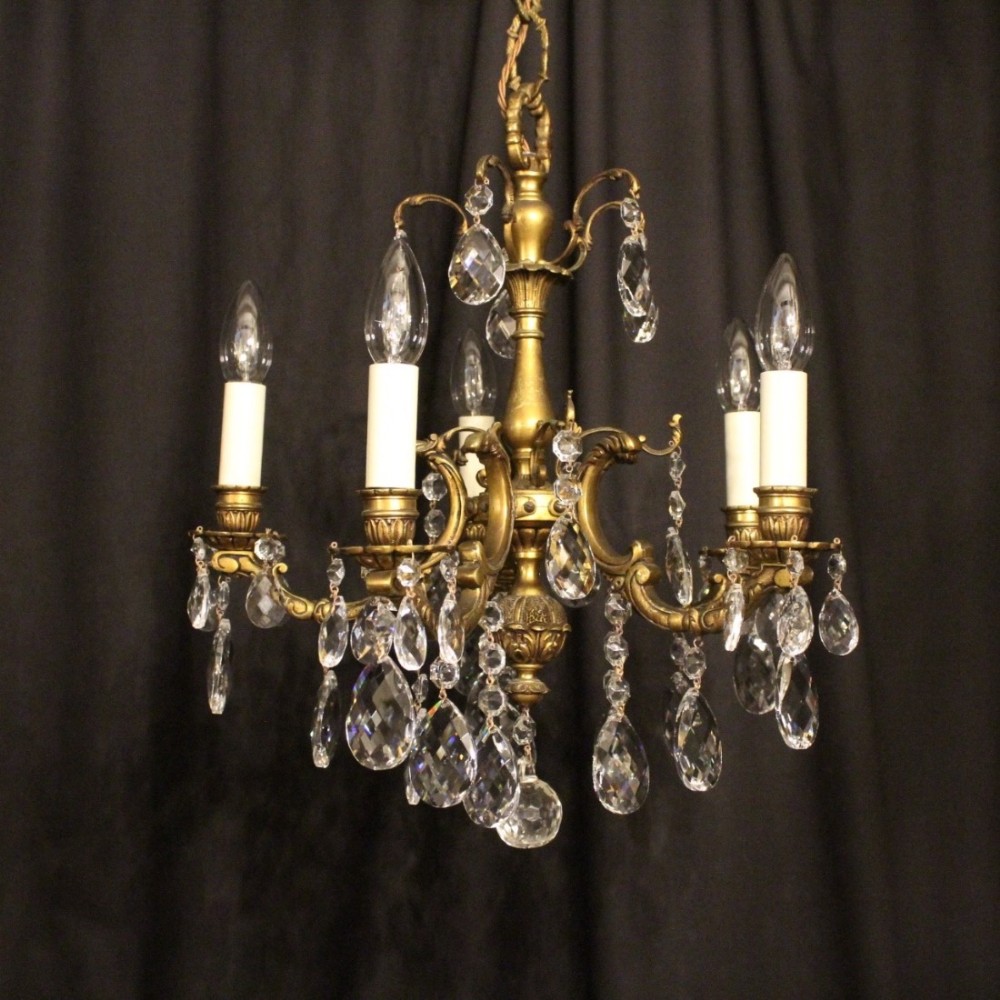 Italian Gilded 5 Light Antique Chandelier