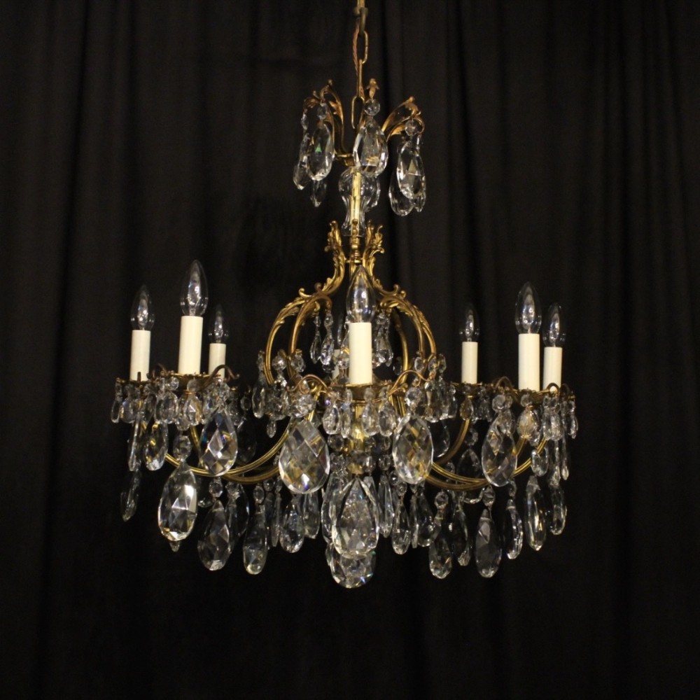 French Gilded 8 Light Antique Chandelier
