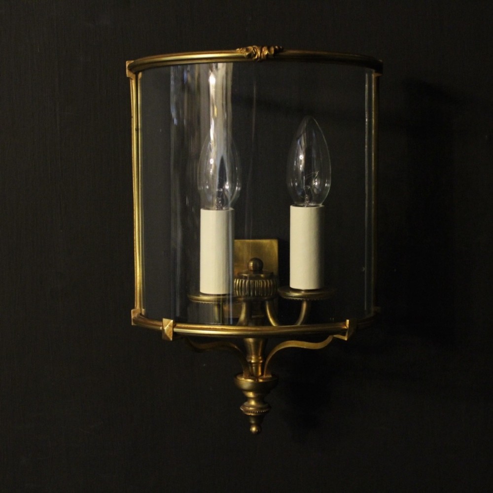 French Gilded Convex Wall Lantern