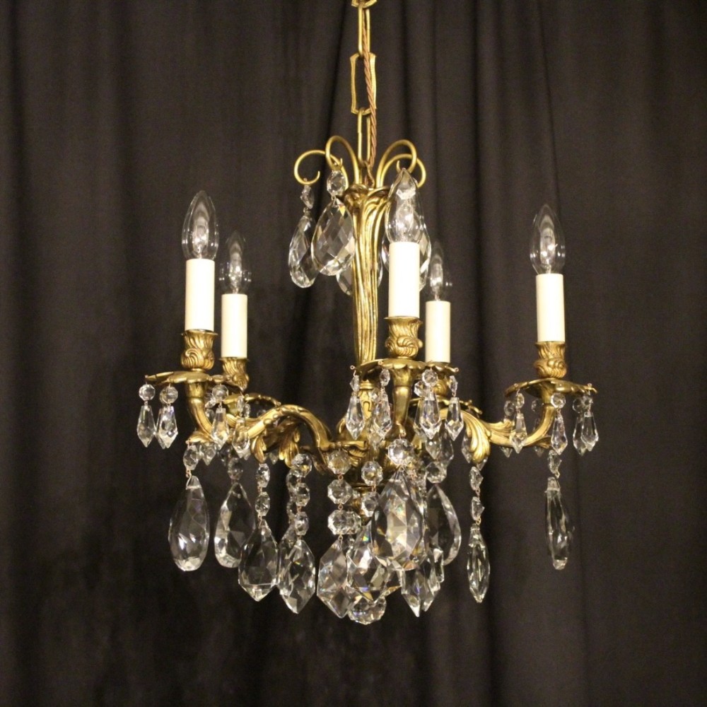 French Bronze 5 Light Antique Chandelier