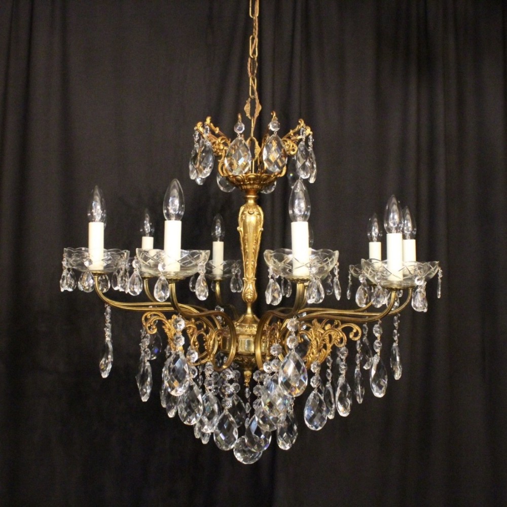 Italian Gilded 10 Light Antique Chandelier